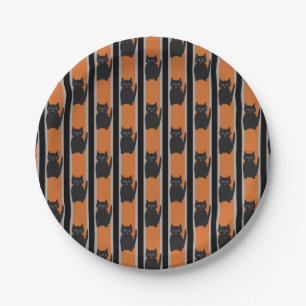Spaß und fancy Halloween-Schwarze Katzen Pappteller