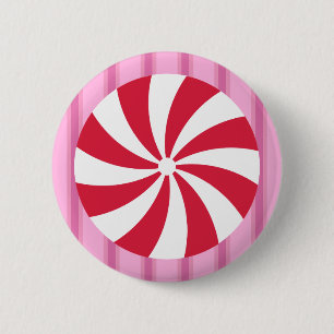 Spaß und Fantasie Rosa Weihnachts-Pfefferminz-Bonb Button