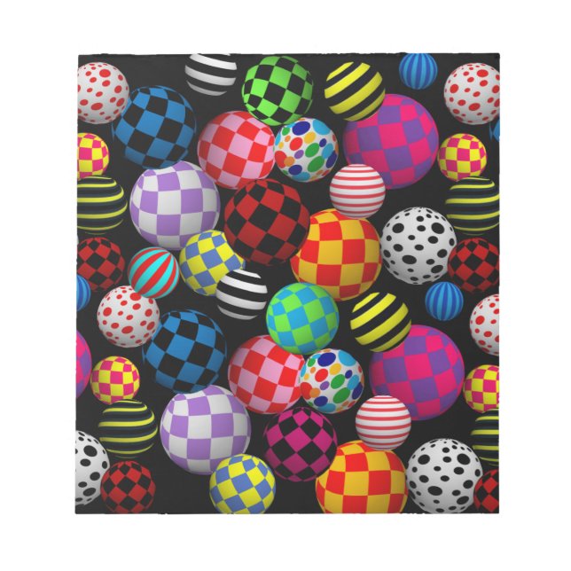 Spaß und farbenfrohe Balls Notizblock (Vorderseite)