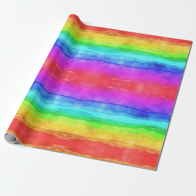 Spaß und farbenfrohe Regenbogenfarbe Geschenkpapier (Ungerollt)