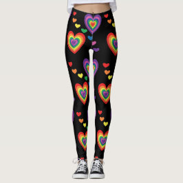Spaß und farbenfrohe Regenbogenherzen Leggings