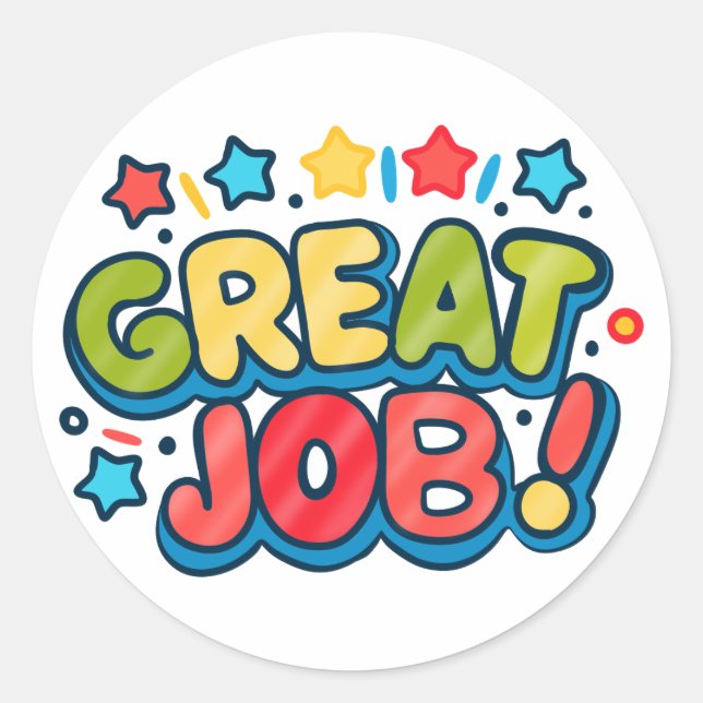 Spaß und farbenfrohe Top Job Rewards Stickers (Vorderseite)