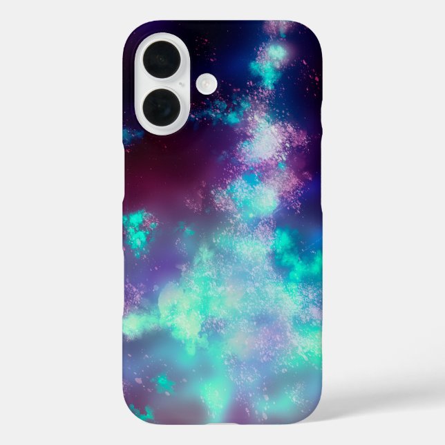 Spaß und farbenfrohe Universum iPhone 16 Clip Case (Rückseite)