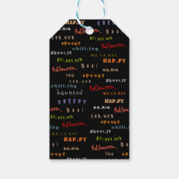 Spaß und farbenfrohe Weihnachtstypografie Hallowee Geschenkanhänger