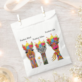 Spaß und farbenfroher Llama, Giraffe, Strauß Gefäl Geschenktütchen