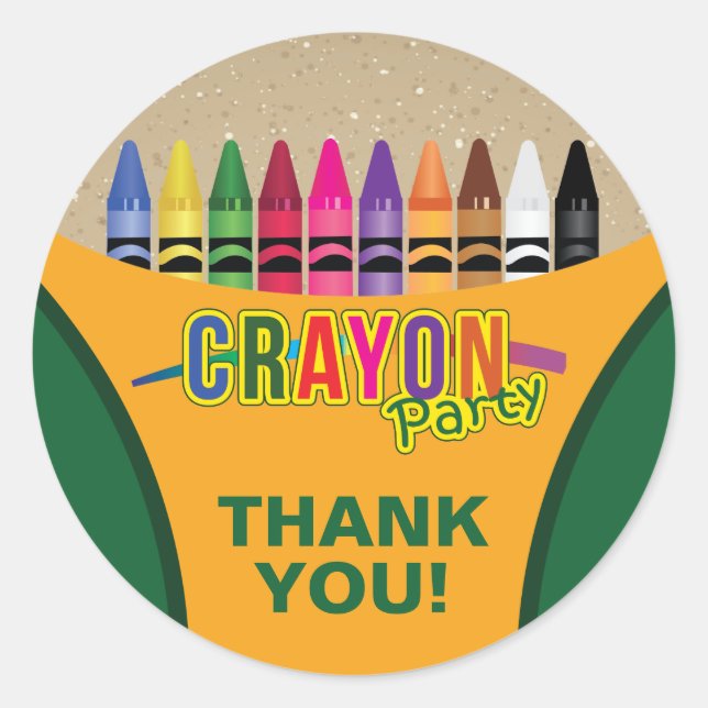 Spaß und festlicher Crayon Runder Aufkleber (Vorderseite)