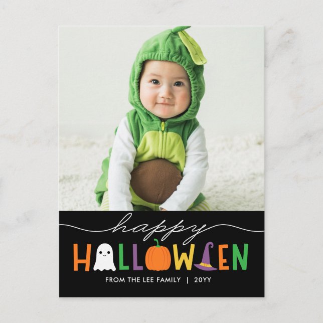 Spaß und festliches Halloween Fotokarte Postkarte (Vorderseite)