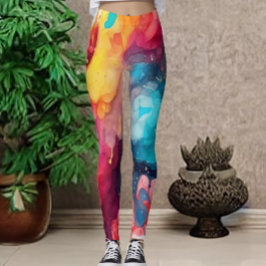 Spaß und Fierce farbenfrohe Aquarellfarben Legging Leggings
