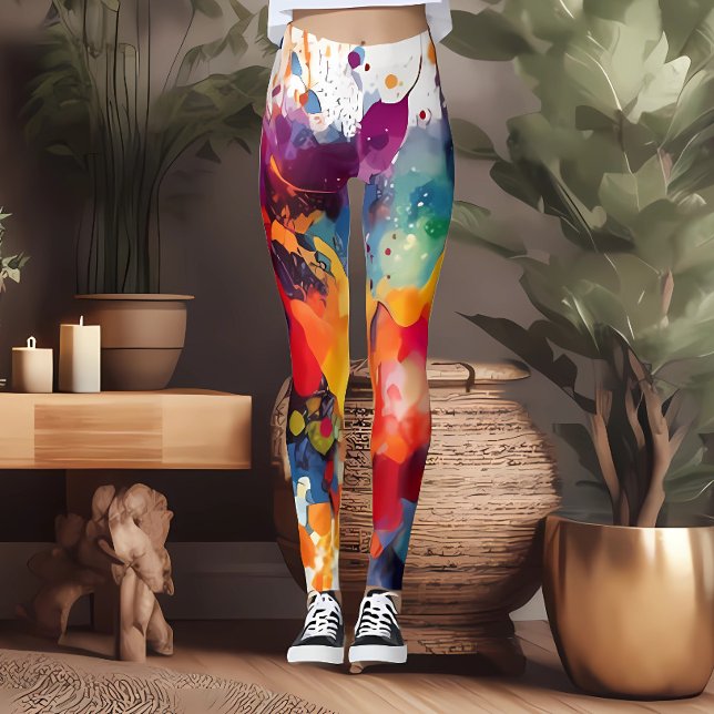Spaß und Fierce farbenfrohe Aquarellfarben Legging Leggings (Von Creator hochgeladen)