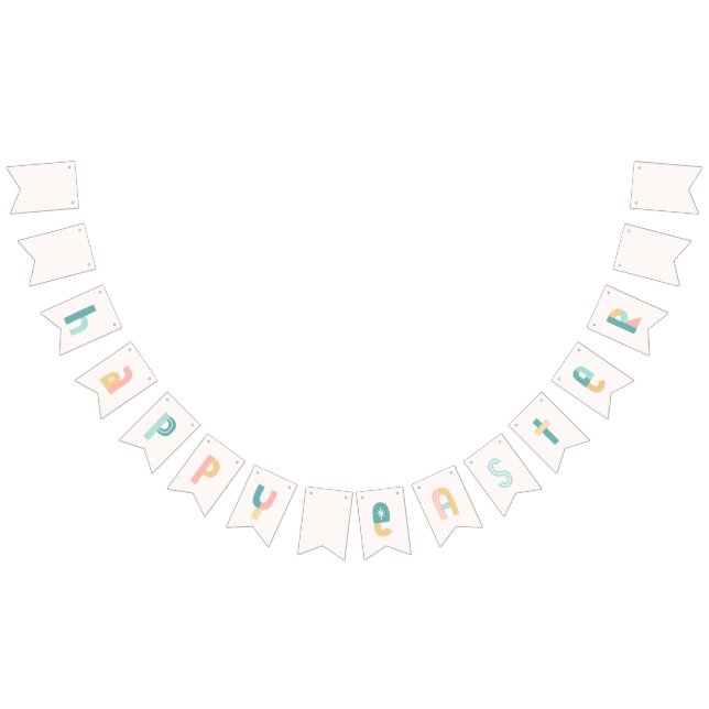 Spaß und Funky Typografie - Happy Oaster Wimpelkette (Alle)