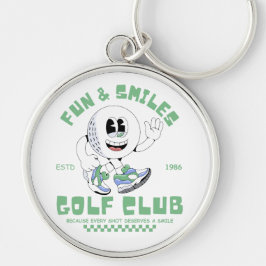 Spaß und Lächeln Golfschläger Schlüsselanhänger