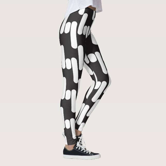 Spaß und moderne schwarz-weiße Leggins (Rechts)