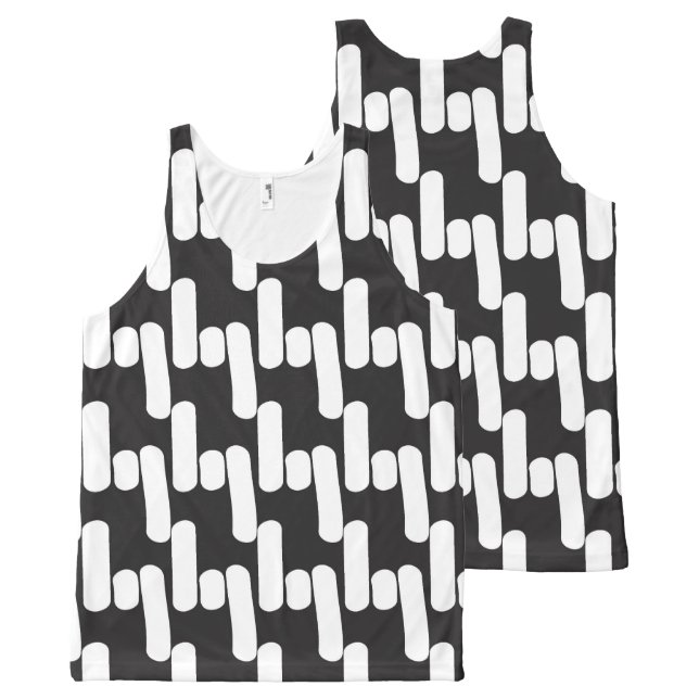 Spaß und moderne schwarz-weiße Tank Top (Vorder- und Rückseite)