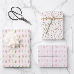 Spaß und moderne Weihnachtslichter Weihnachten Geschenkpapier Set