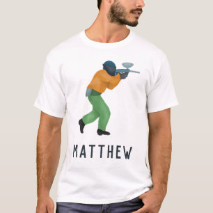 Spaß und Modernes Blue Birthday Paintball Party T-Shirt