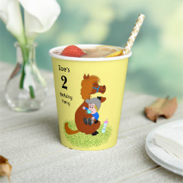 Spaß und niedliches Pony mit Baby - Kindergeburtst Pappbecher