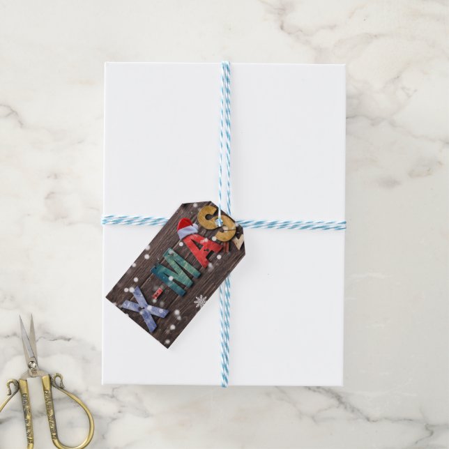 Spaß und Rustikale Merry X-Mas mit Ihrer benutzerd Geschenkanhänger (Mit Garn)