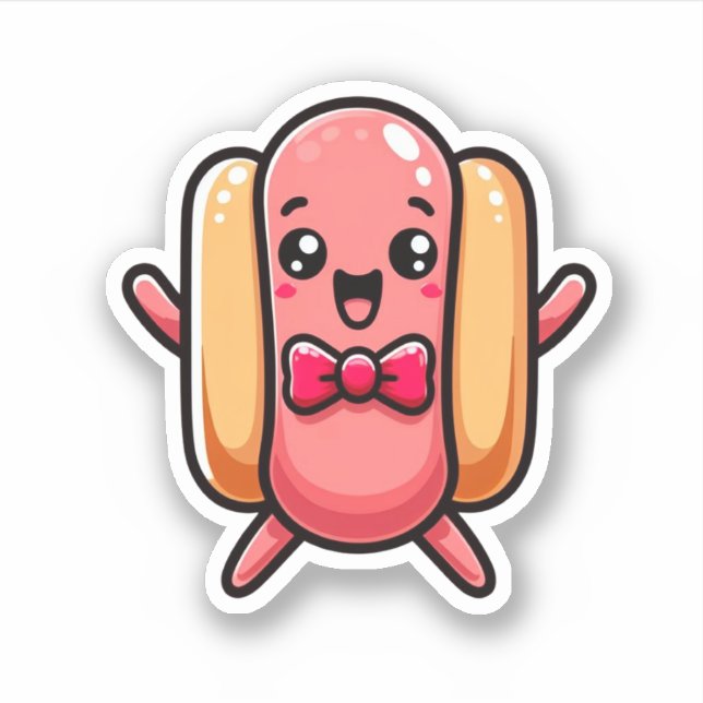 Spaß und spielerischer Hotdog Aufkleber (Vorderseite)