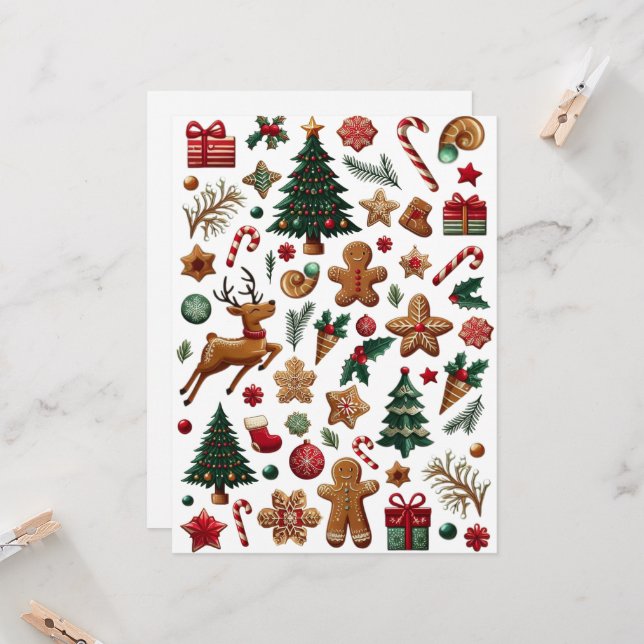 Spaß und Weihnachten Einladung (Vorderseite/Rückseite Beispiel)