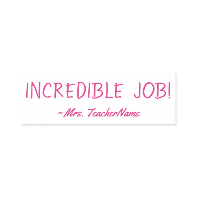 Spaß "UNGLAUBLICH JOB!" + Tutor Name Rubber Briefm Permastempel (Design)