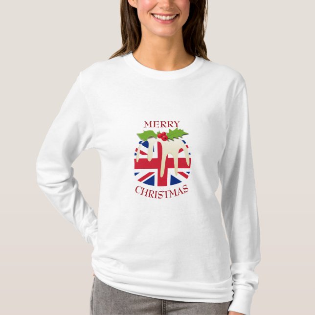 Spaß | UNION JACK UK | Weihnachts-Pudding-T - Shir T-Shirt (Vorderseite)