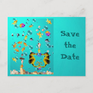 Spaß unter Wasser, Save the Date Ankündigungspostkarte