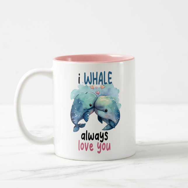 Spaß Valentine Pub I Walfang immer Liebe Sie Zweifarbige Tasse (Links)