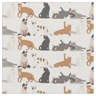 Spaß Viele Katzen Tier Muster Stoff
