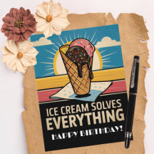 Spaß Vintag Retro Eiscreme Kone, Geburtstag