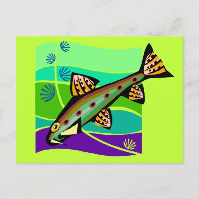 Spaß Vintag Retro Tropischer Fisch Postkarte (Vorderseite)