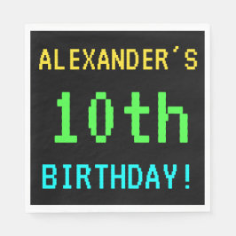 Spaß Vintag/Retro Videospiel Schauen 10. Geburtsta Serviette