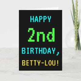 Spaß Vintag/Retro Videospiel Schauen 2. Geburtstag Karte