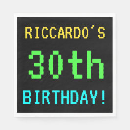 Spaß Vintag/Retro Videospiel Schauen 30. Geburtsta Serviette