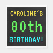 Spaß Vintag/Retro Videospiel Schauen 80. Geburtsta