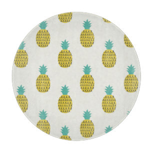 Spaß Vintage Ananas Nahtlose Illustration. Schneidebrett