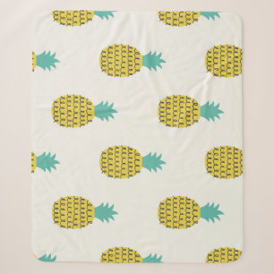 Spaß Vintage Ananas Nahtlose Illustration. Sherpadecke