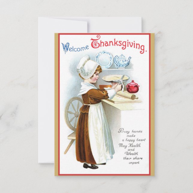Spaß Vintager Erntedank Türkei Freundschaft Einladung (Vorderseite)