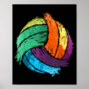 Spaß Volleyball Kunst für Jungen Mädchen Frauen Vo Poster