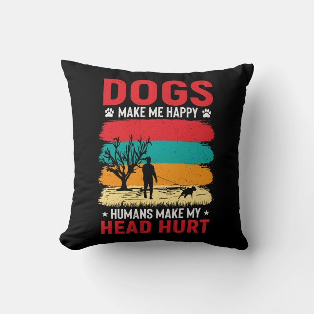 Spaß von Hunden und Menschen Kissen (Vorderseite)