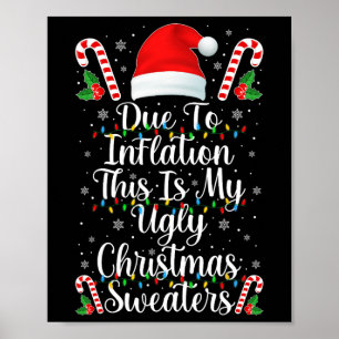 Spaß wegen Inflation hässliche Weihnachtshemden fü Poster