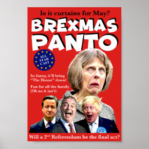 Spaß Weihnachten BREXIT Pantomime Poster Parodie: