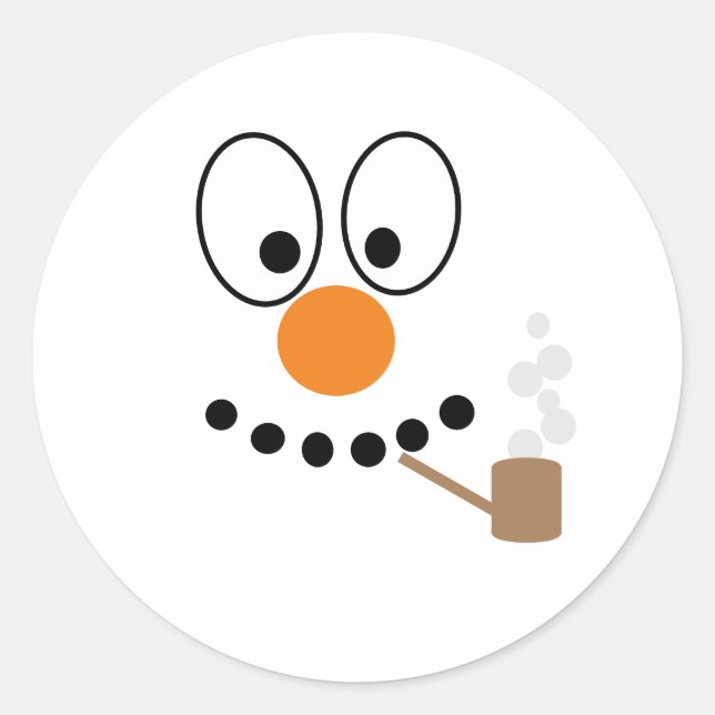 Spaß Weihnachten Cartoon Snowman Runder Aufkleber (Vorderseite)