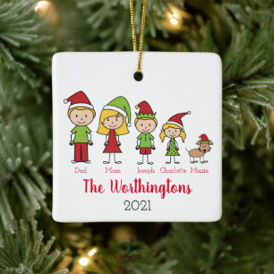 Spaß Weihnachten Charakter Personalisierte Familie Keramikornament