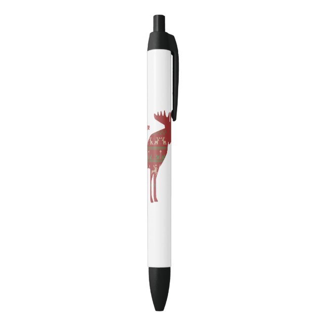 Spaß Weihnachten Elch in Sweater Design Chrismoose Kugelschreiber (Unterseite (Vertikal))