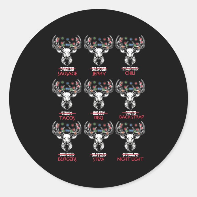 Spaß Weihnachten Hirsch Bow Jagd Weihnachtsmänner  Runder Aufkleber (Vorderseite)