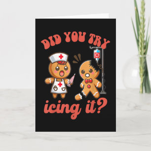 Spaß Weihnachten Krankenschwester Gingerbread Mann Karte