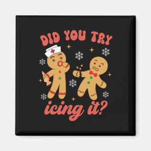 Spaß Weihnachten Krankenschwester Gingerbread Mann Magnet