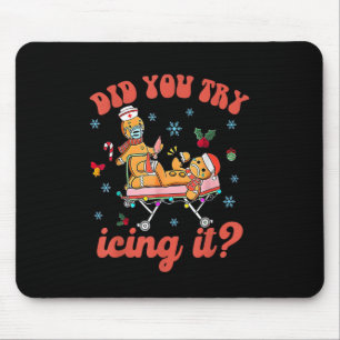 Spaß Weihnachten Krankenschwester Gingerbread Mann Mousepad