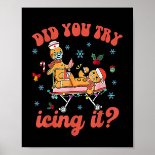 Spaß Weihnachten Krankenschwester Gingerbread Mann Poster
