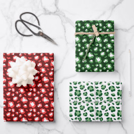 Spaß Weihnachten Leopard Print Trio Mix Geschenkpapier Set